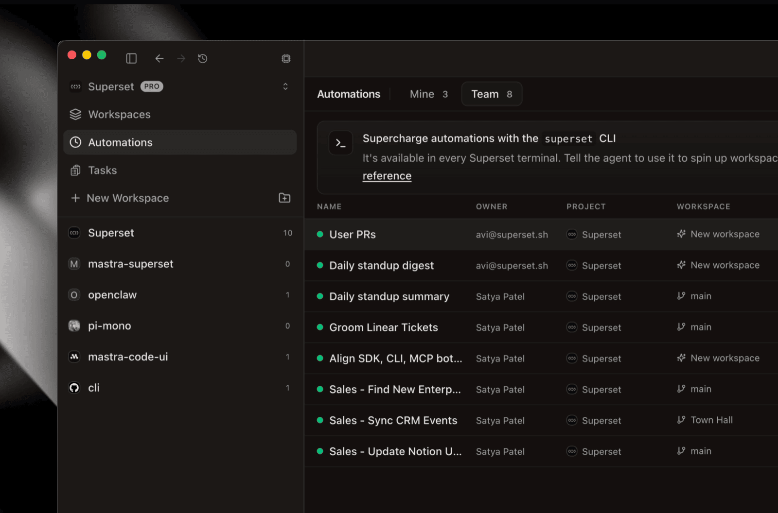 Automations, CLI, and Slack bot