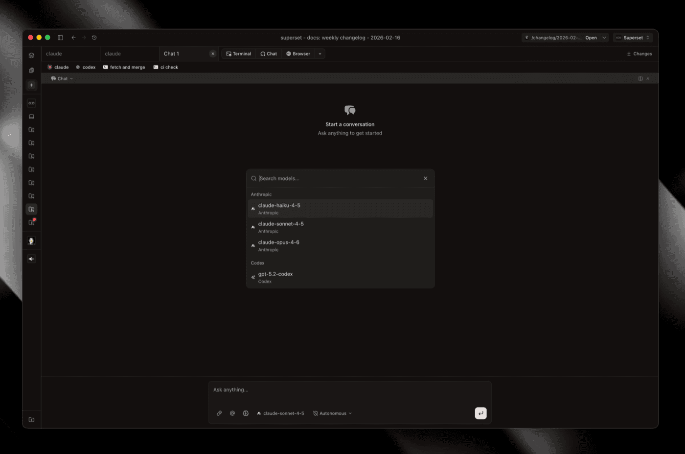 Chat improvements, desktop automation, and in-app browser